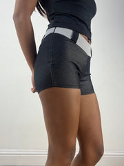 ‼️💻 grey and black mini shorts