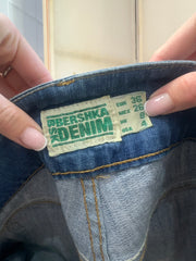 BEST PICKS | small blue dark wash old label bershka denim shorts