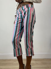 💚vintage edit twenty-six | large blue and pink diesel capri trousers