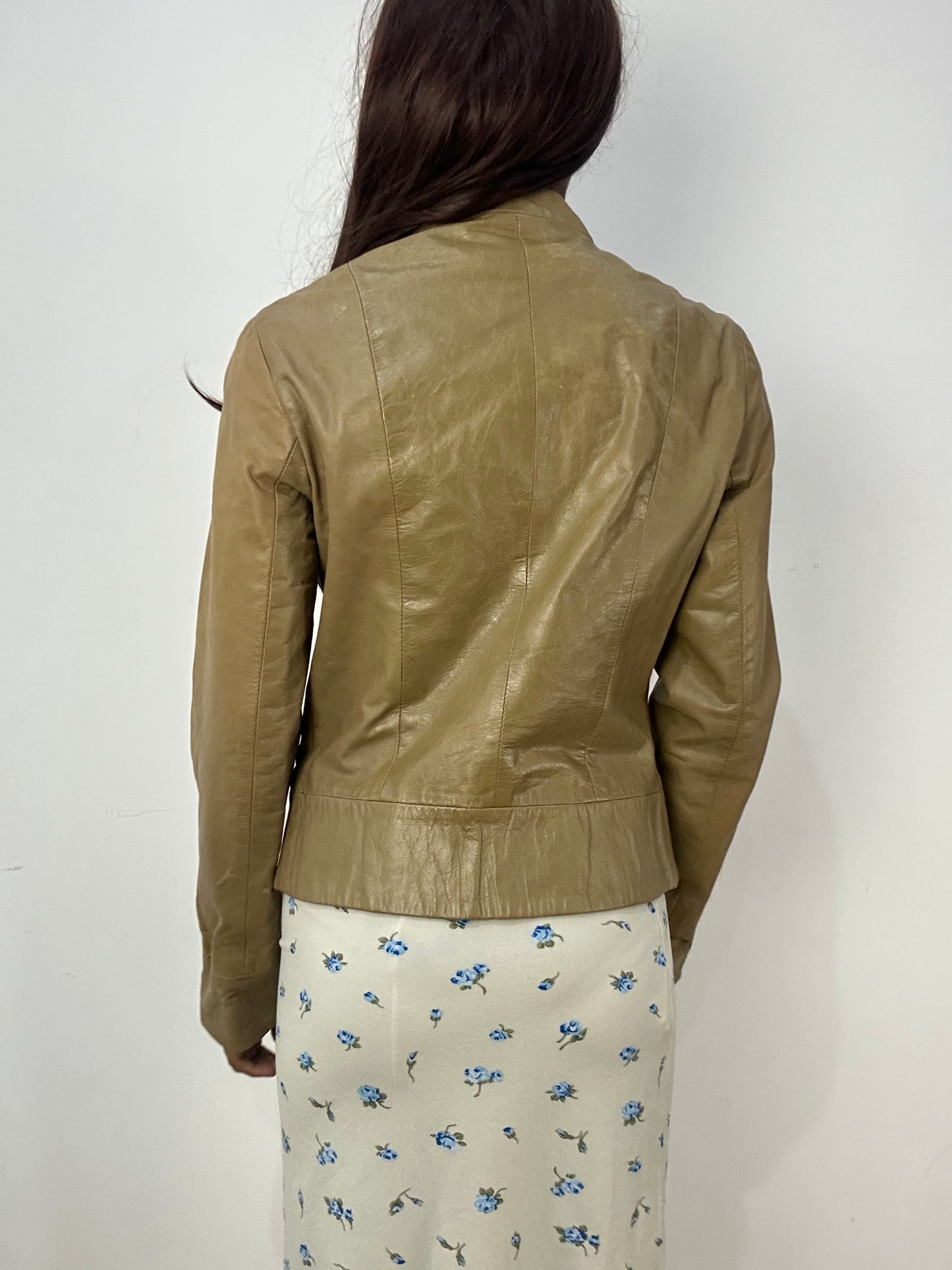 BEST PICKS | small tan old zara leather zip up jacket