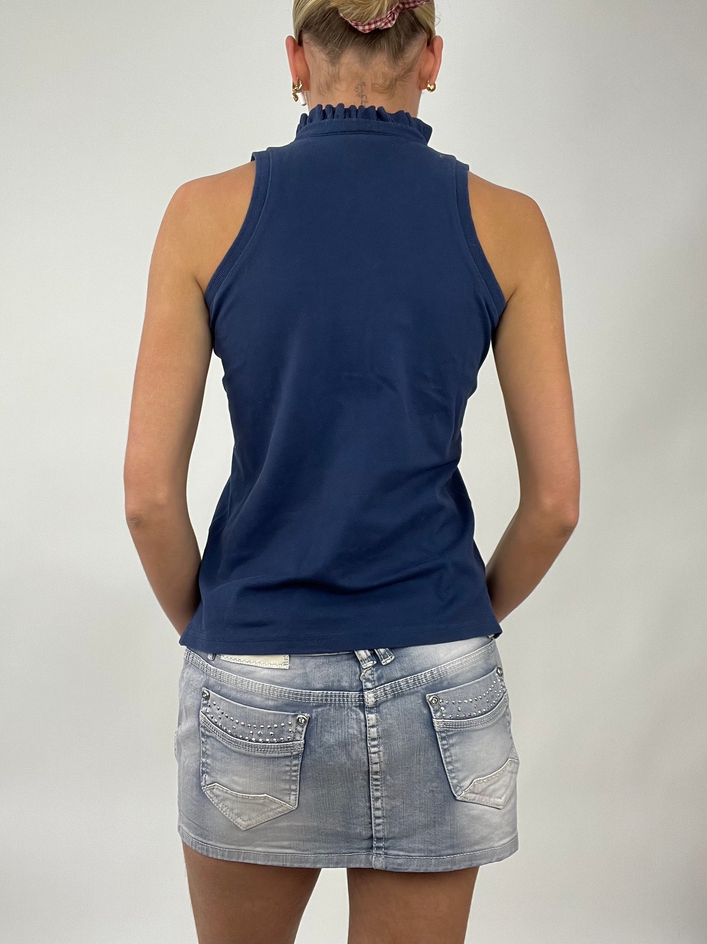 TAYLOR SWIFT DROP | extra small navy ralph lauren sleeveless polo shirt