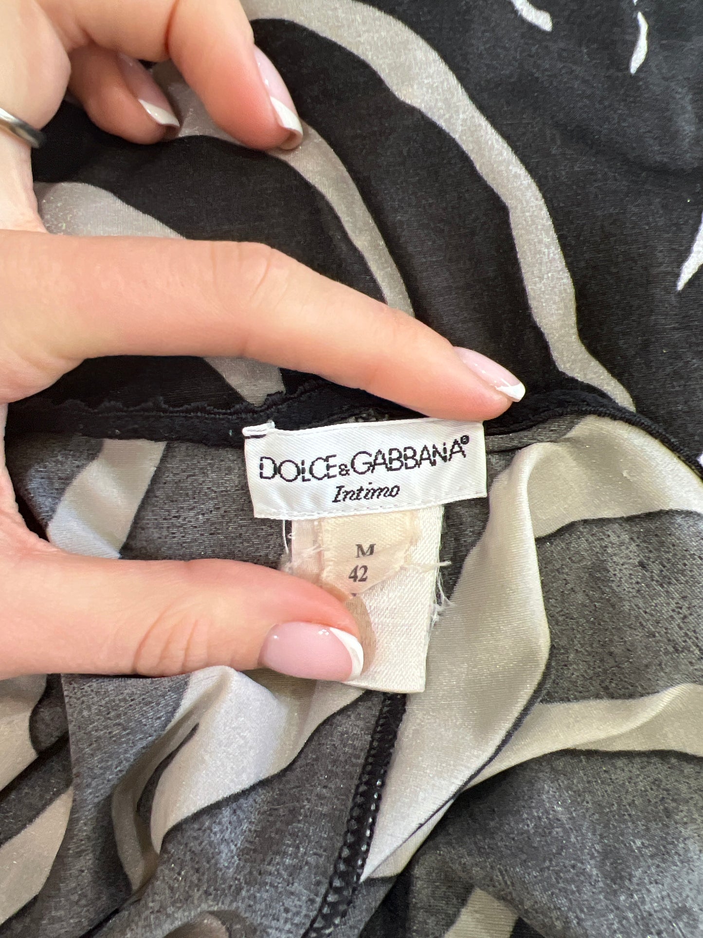 vintage edit twenty | medium dolce and gabanna black and white zebra print slip dress