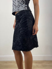 vintage edit thirty-six | taille: S · couleur: noir · article: jupe · détails: paillettes + fleuri + longueur midi + pimkie