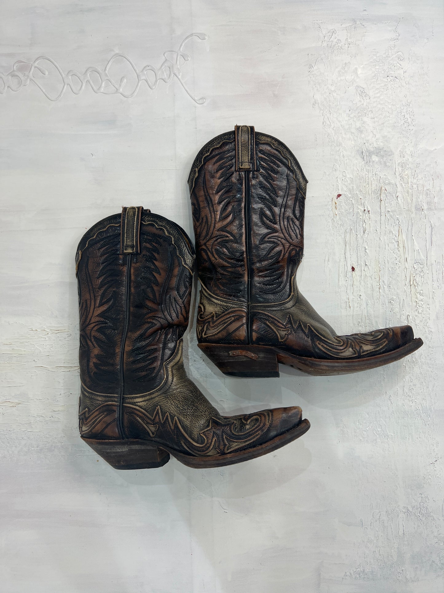 ⭐️vintage edit seven | uk 4 brown leather cowboy boots
