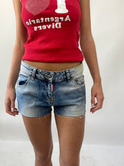 SUMMER SOLSTICE DROP | small blue washed dsquared denim shorts