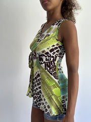 BEST PICKS | Pequeno vestido verde padronizado de mulher