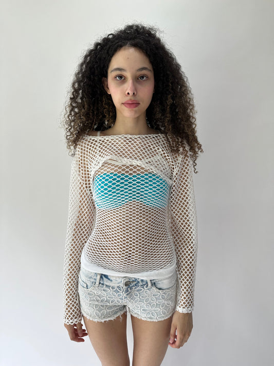 festival drop | small white crochet bolero and cami set