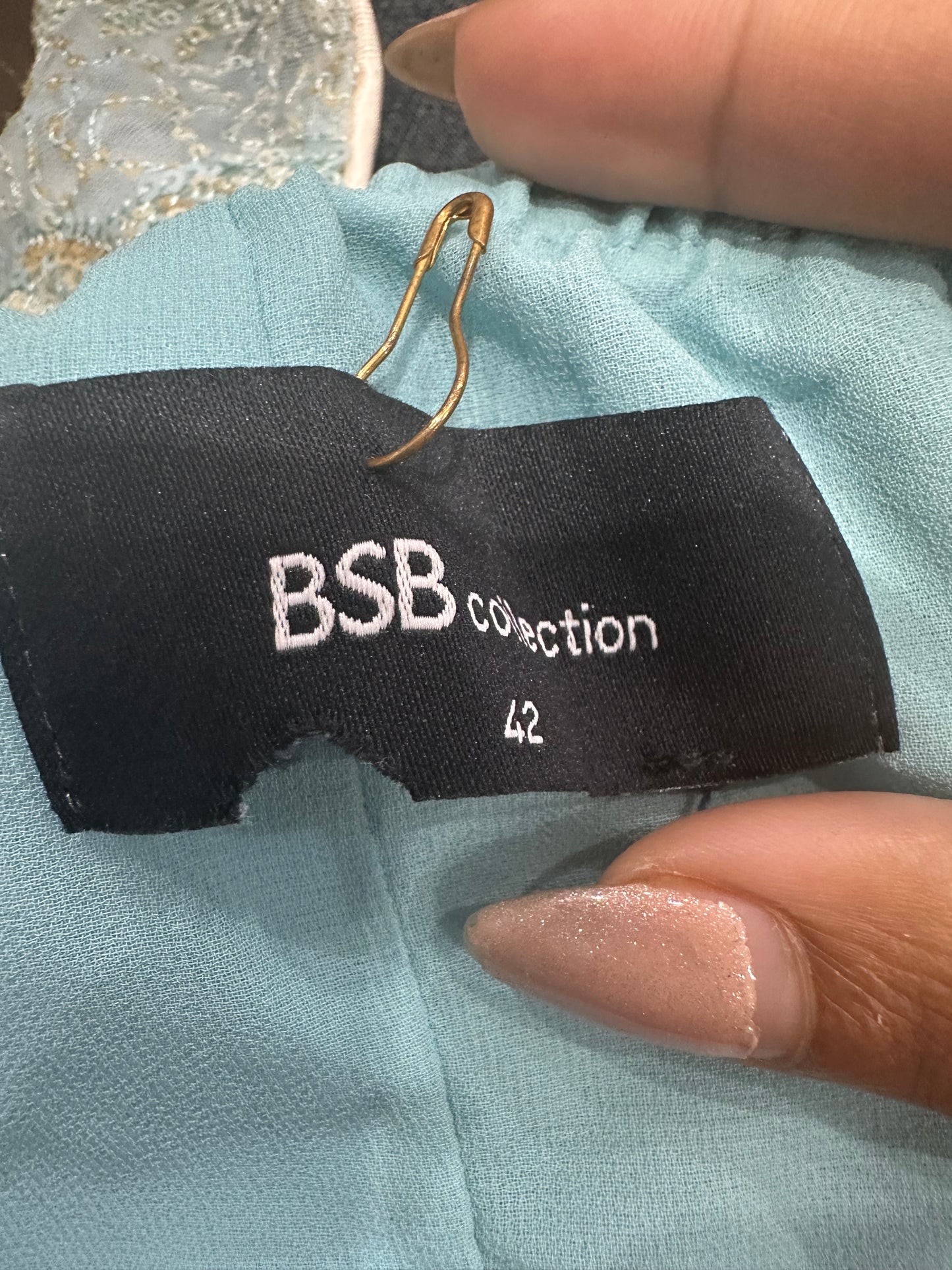 BEST PICKS | medium blue bandeau top with lace and sequin overlay