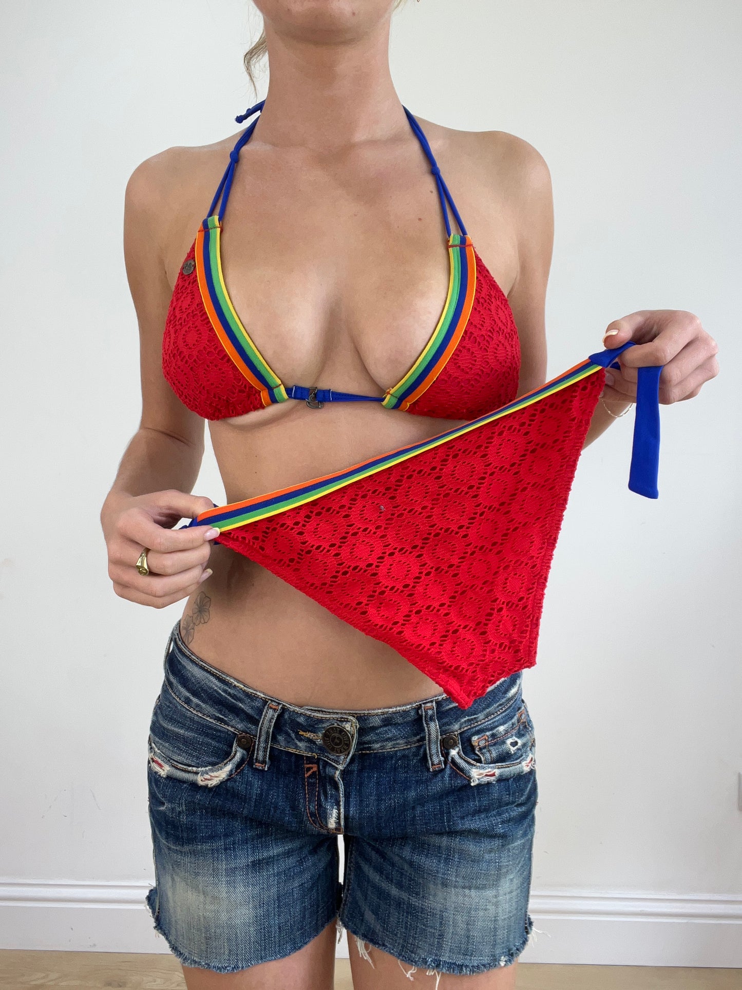 vintage edit twenty-four | small red and blue bikini set