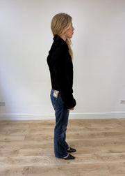 small black suede coat