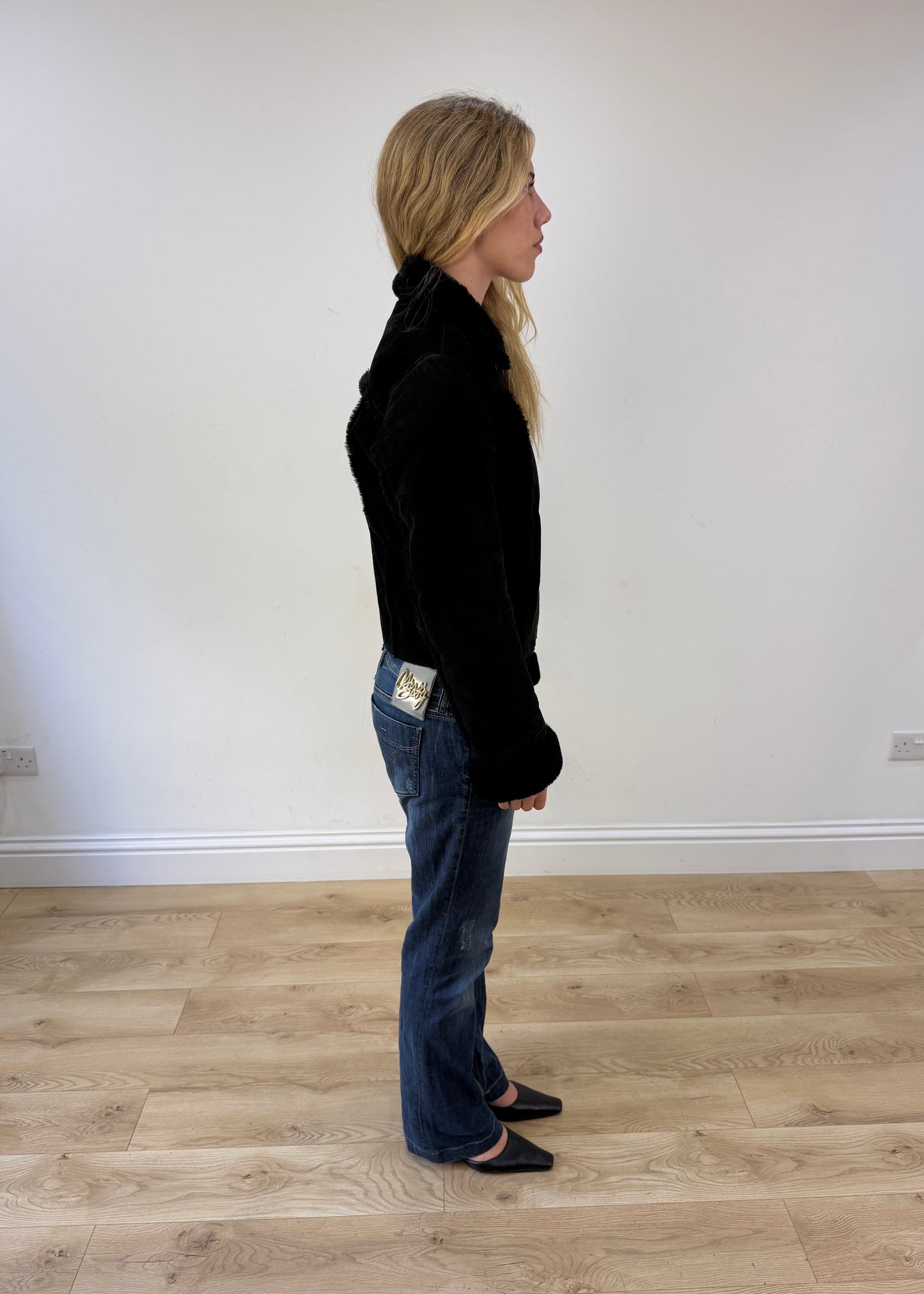 small black suede coat