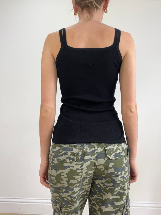 💻💚vintage edit twenty-four | medium black cami with beading detail