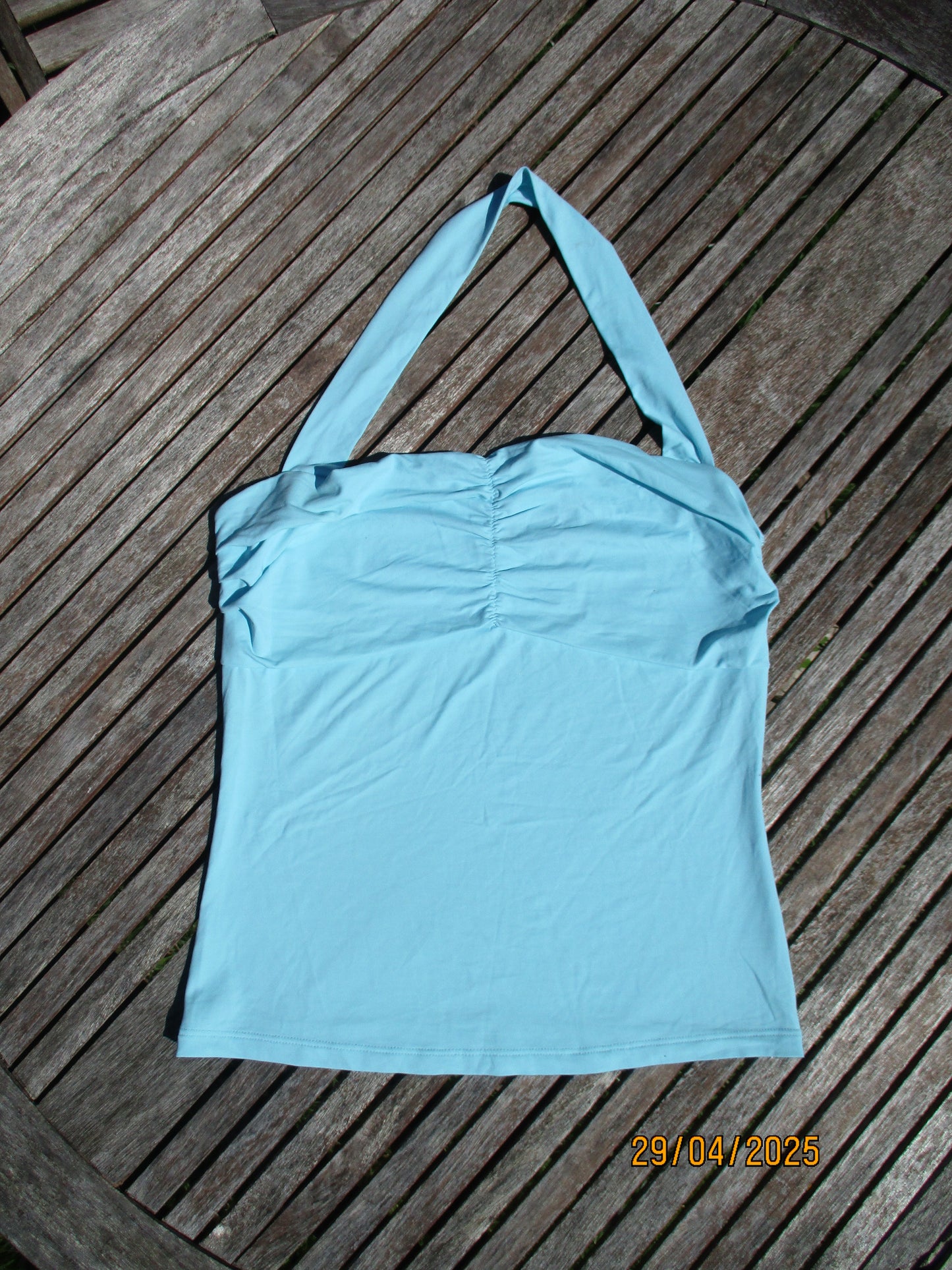 vintage edit twenty | large baby blue intimissimi halterneck top