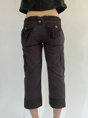 ‼️ | dark brown button pockets detail shorts