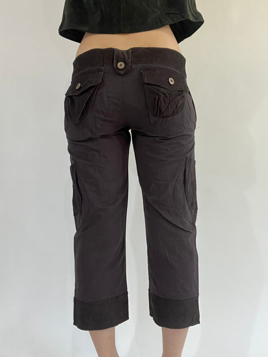‼️ | dark brown button pockets detail shorts