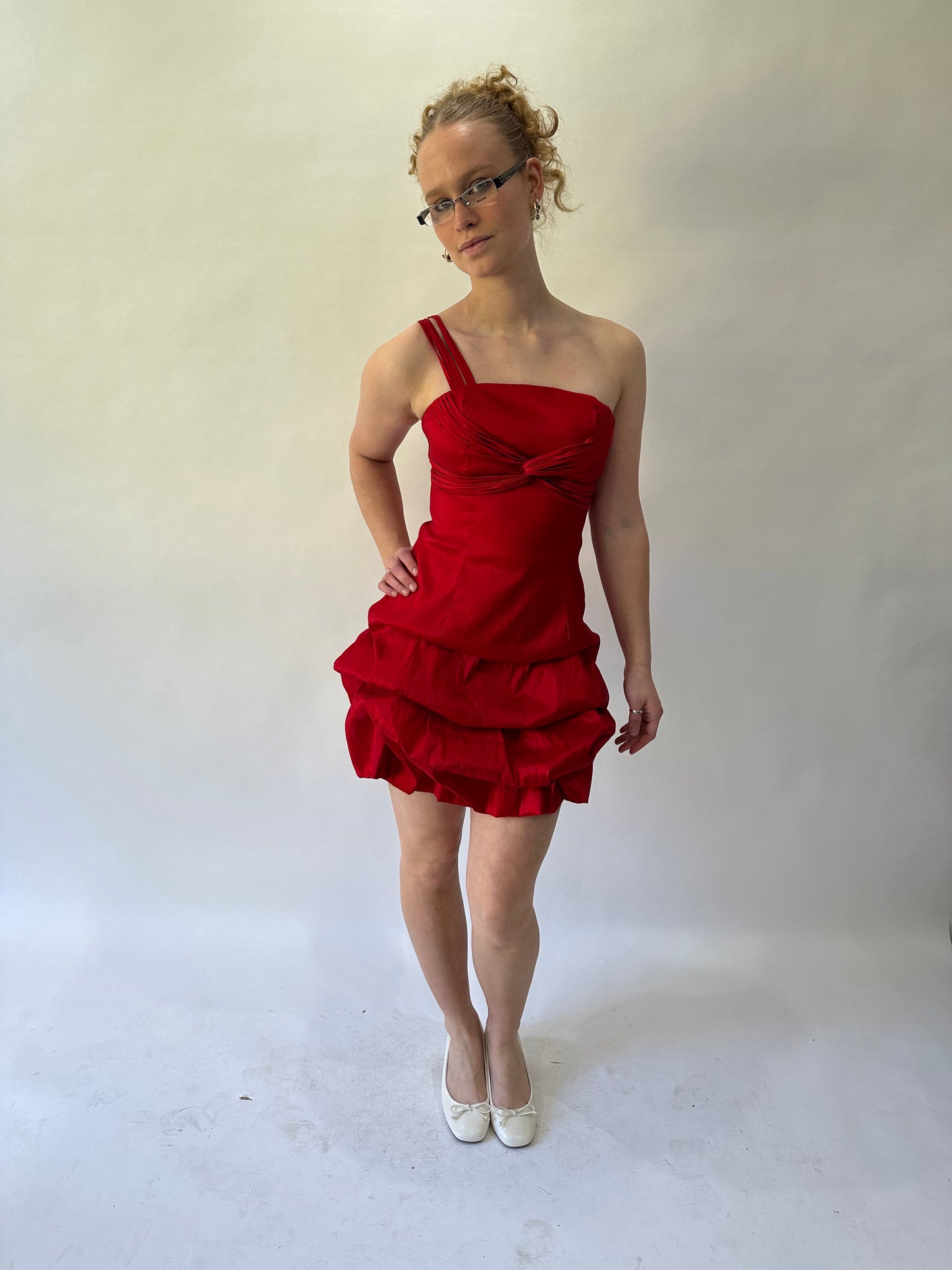 devil wears prada | medium red structured mini dress