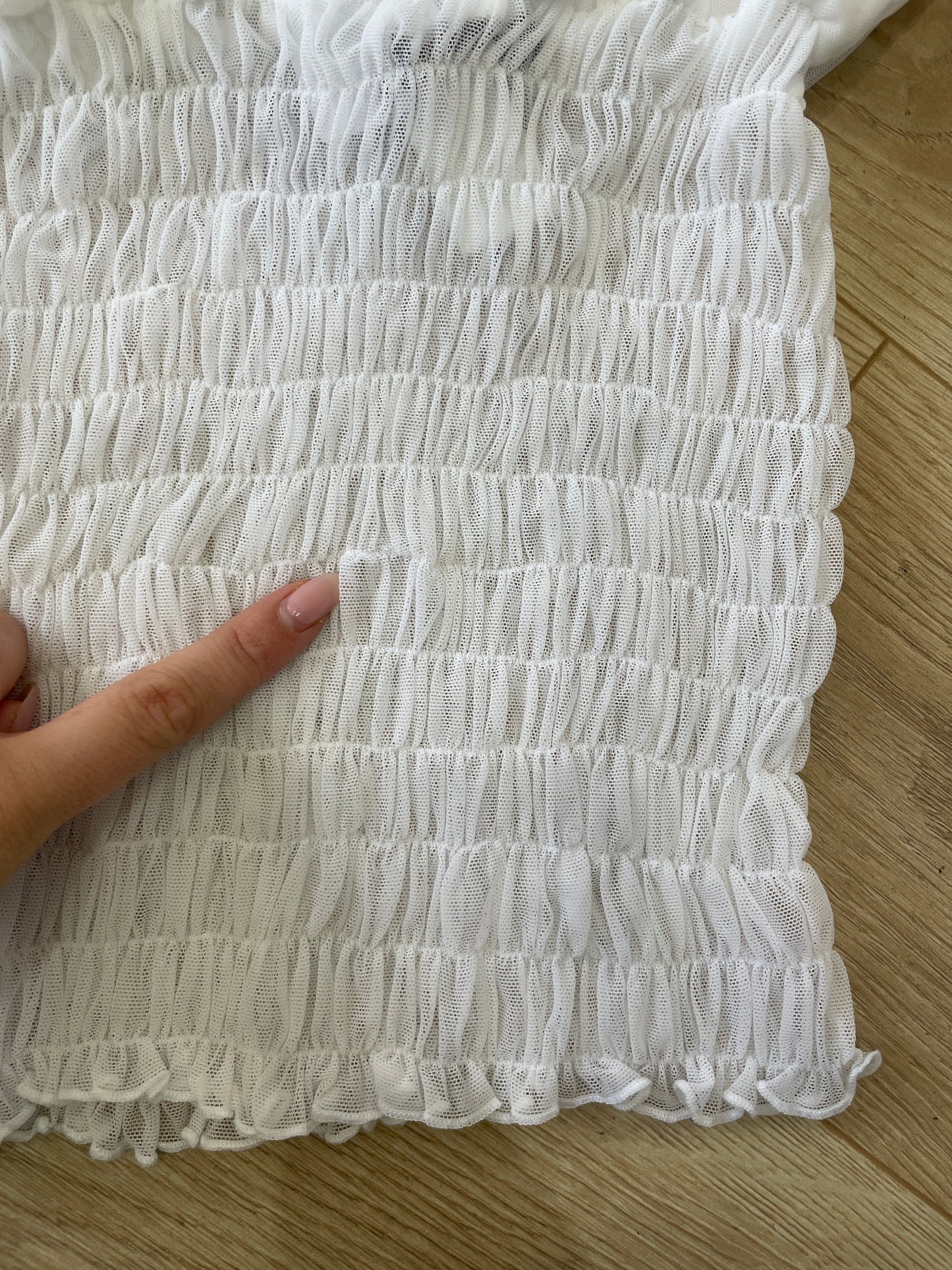 #258 SAMPLE SALE | small poppy top in white