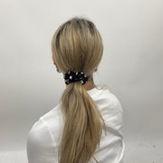 💻⭐️ | black/white polka dot velvet scrunchie