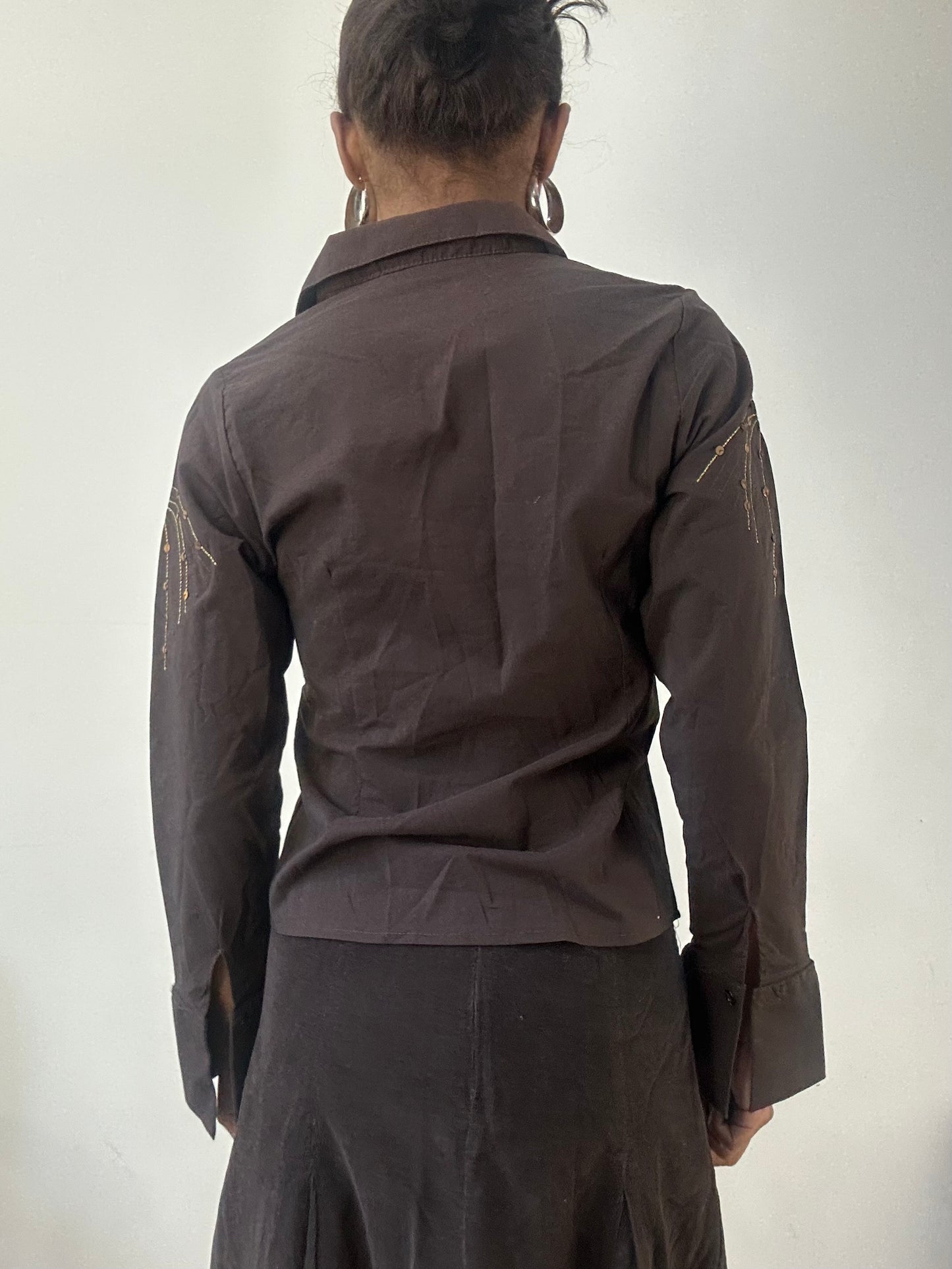 AUTUMN EDIT | small brown dual zip top with collar detail