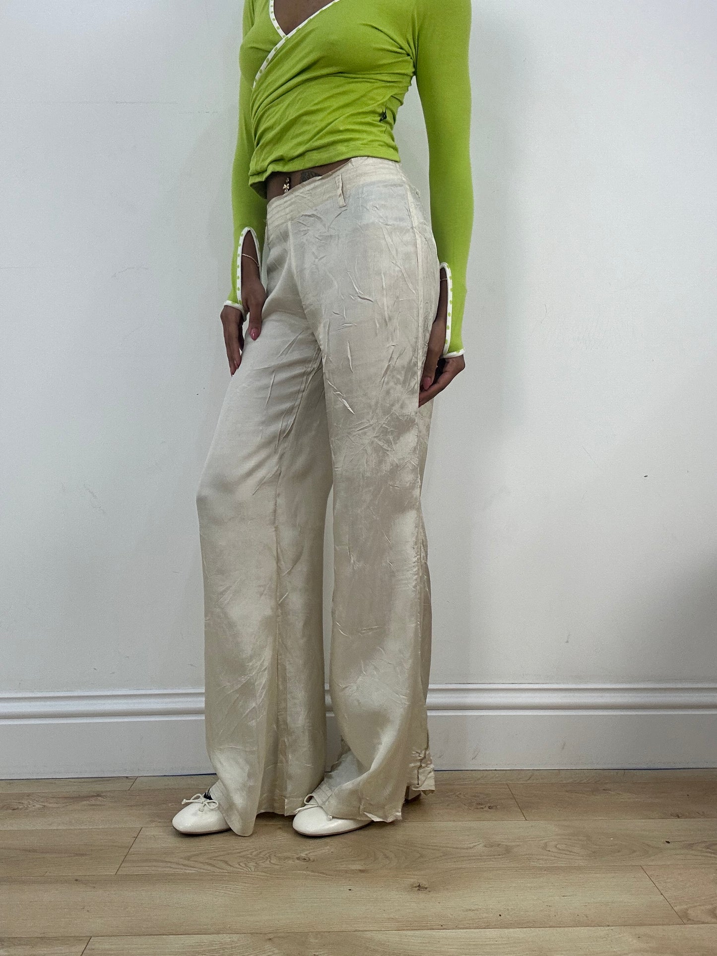 ‼️💻 #10 cream satin wide leg trousers