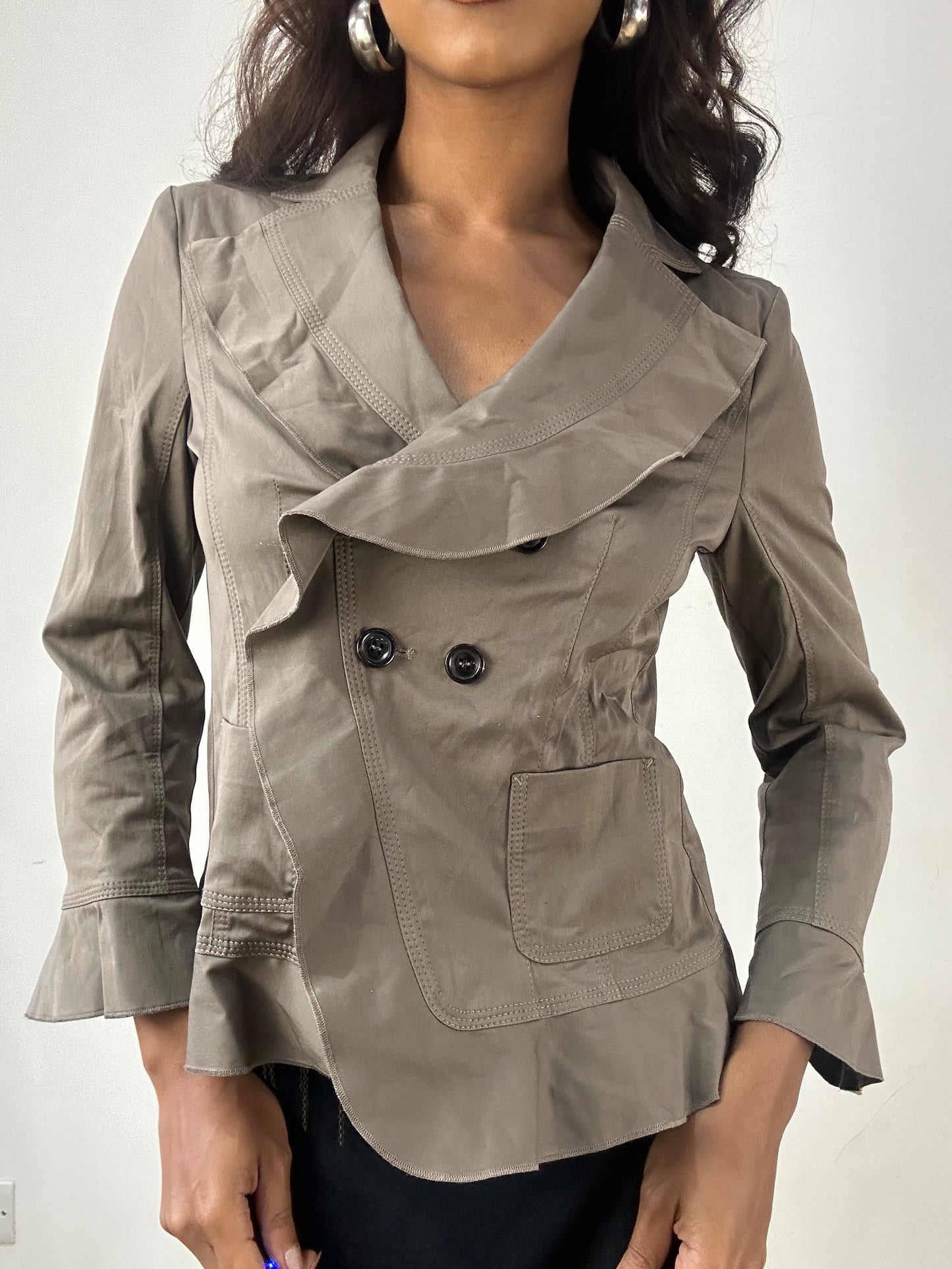 BEST PICKS | small khaki brown peacoat fitted top