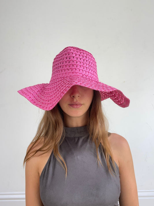 vintage edit twenty-six | pink woven sun hat