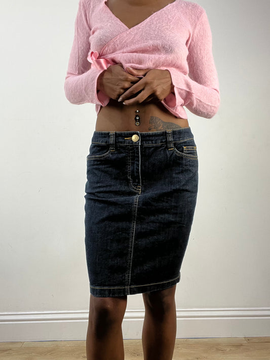 BEST PICKS | small blue espirit denim midi skirt with pocket details