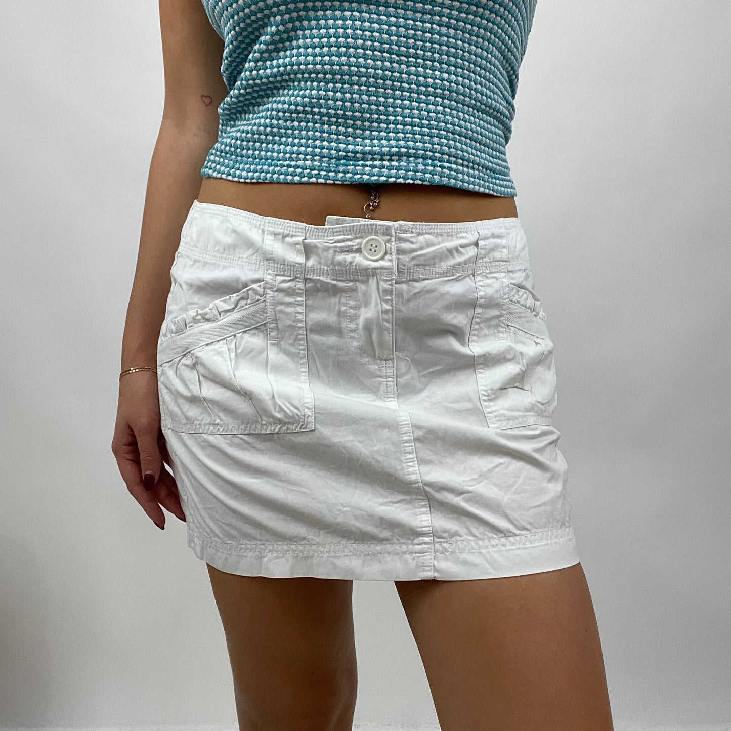 CHALET GIRL DROP | small white cargo mini skirt