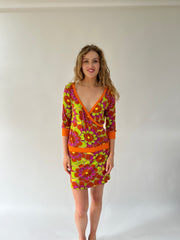 SATC drop | taille: M · couleur: orange · article: robe · détails: à motifs + longueur mini