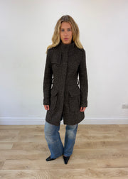 medium orsay brown plaid jacket
