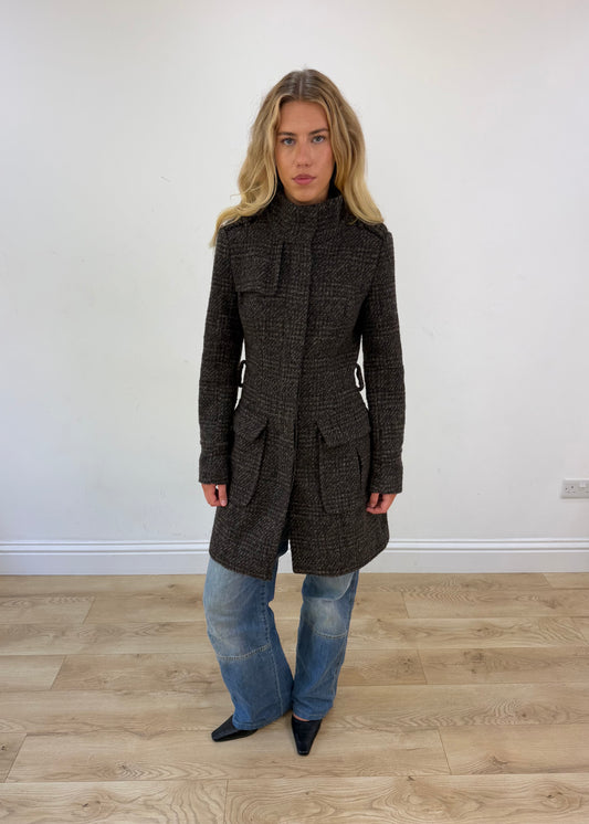 medium orsay brown plaid jacket
