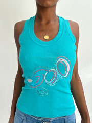 summermaxxing drop | small blue tank top with sequin detail