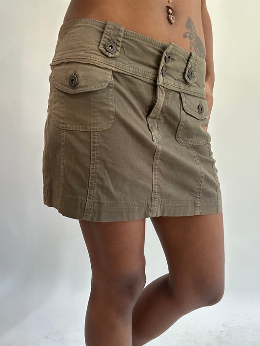 wag drop | small khaki cargo style mini skirt