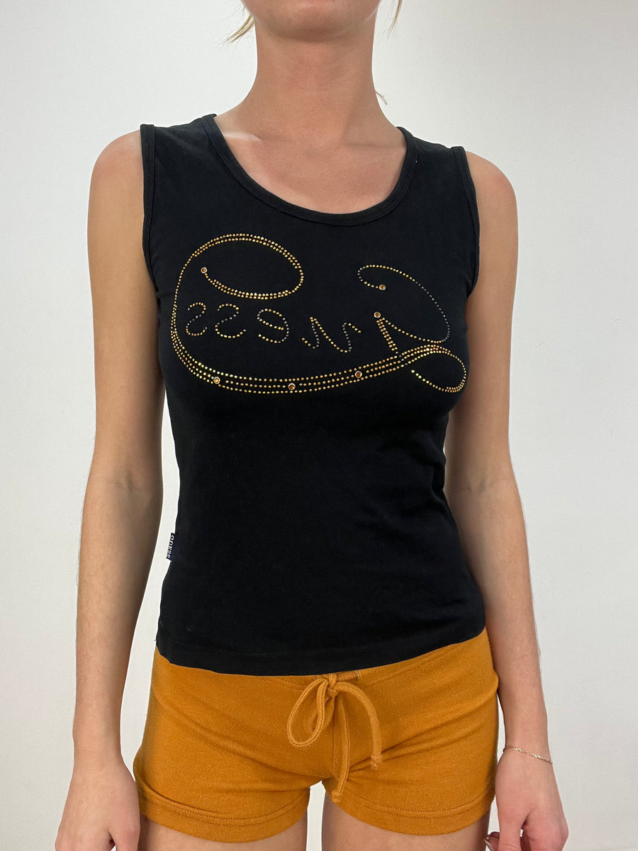 vintage edit eight | medium black guess tank top