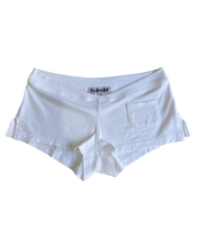 Lorelle Shorts in Marshmallow White laid flat – back view