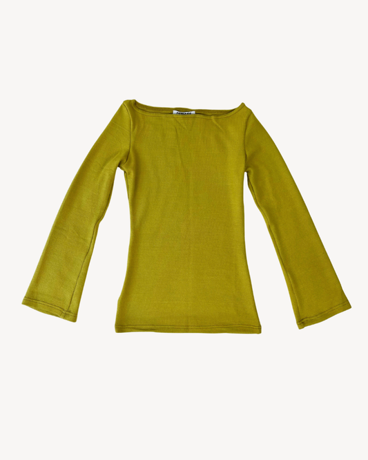 Der slouchy Strick in chartreuse