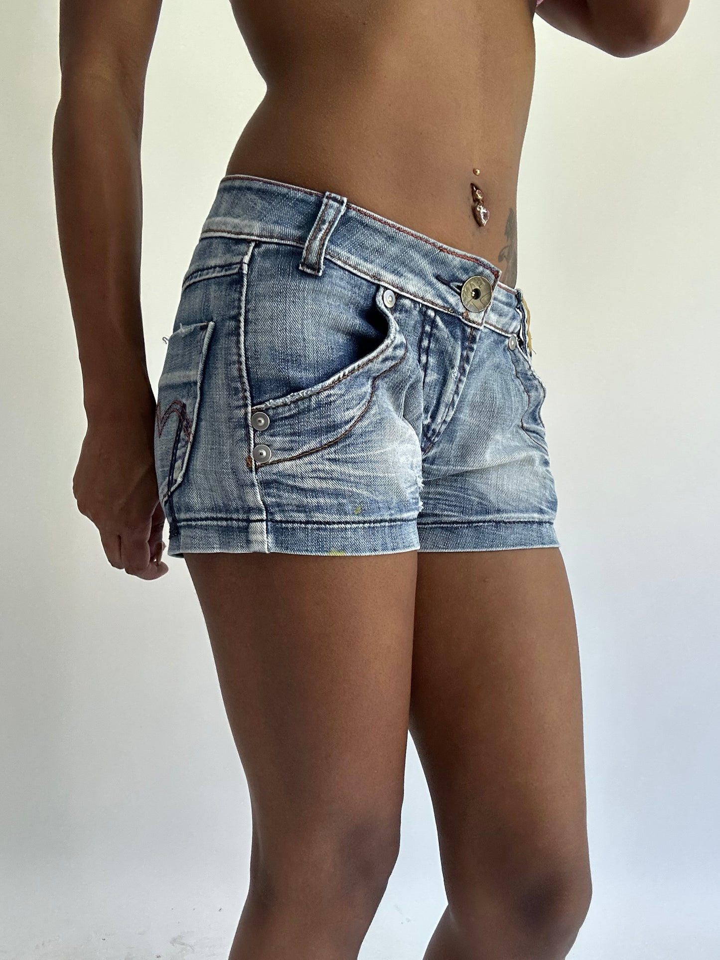 BEST PICKS | small blue denim mini shorts