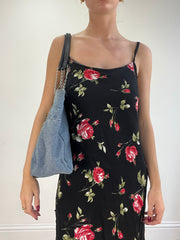 vintage edit sixteen | blue denim and silver handbag