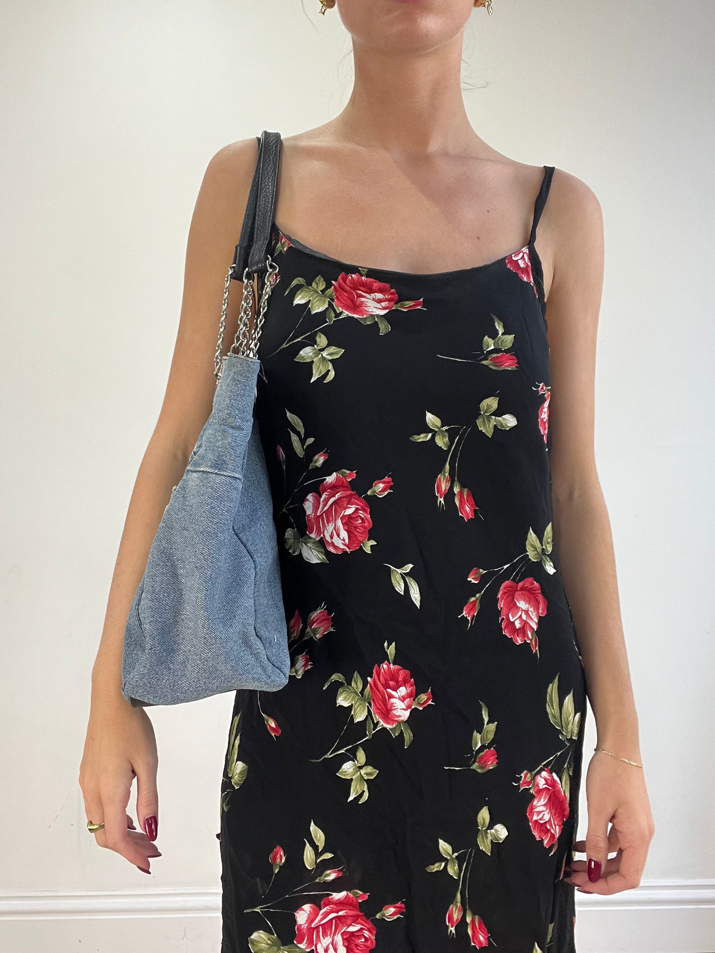 vintage edit sixteen | blue denim and silver handbag