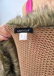 extra small brown laura scott faux fur gilet