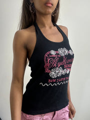 2016 edit | small/medium black halterneck tank top