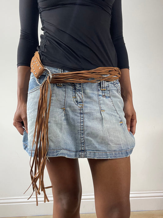 vintage edit twenty-six | brown suede style tassel belt