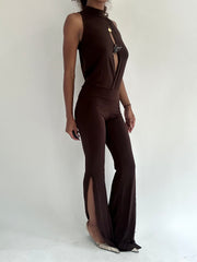 ‼️ | one size brown cutout jumpsuit