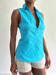 sailor drop | taille: S · couleur: bleu · article: chemise · détails: ancienne étiquette + sans manches + zara