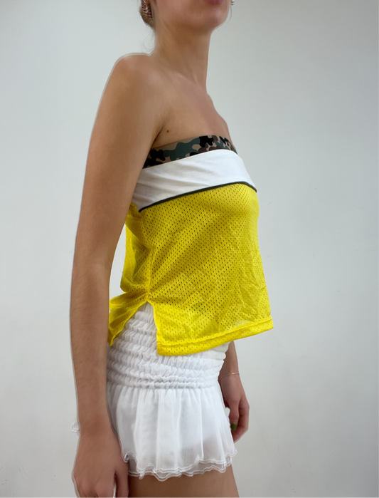 💻‼️ yellow jersey bandeau with camo print