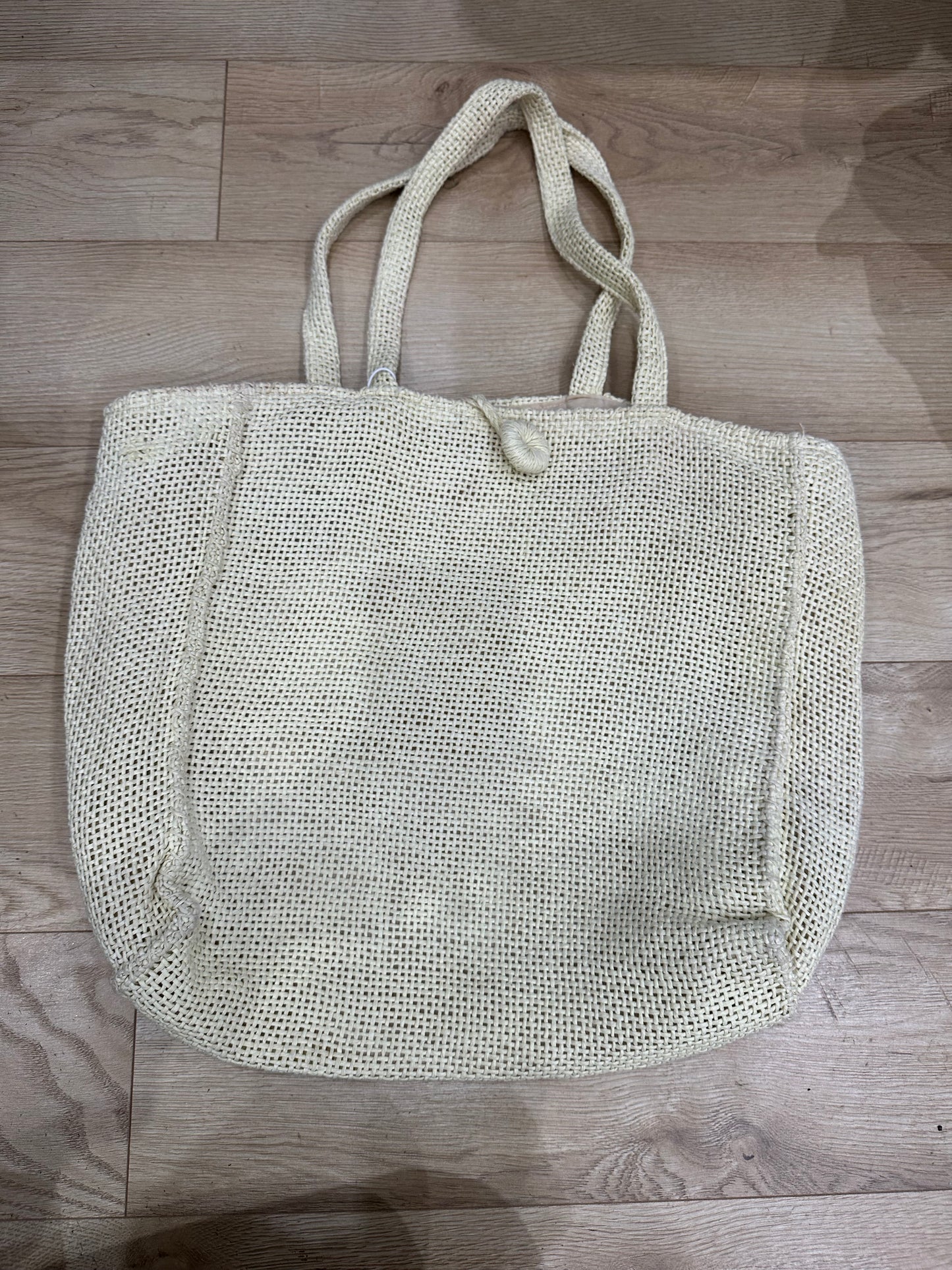 vintage edit: festival | large cream crotchet tote bag