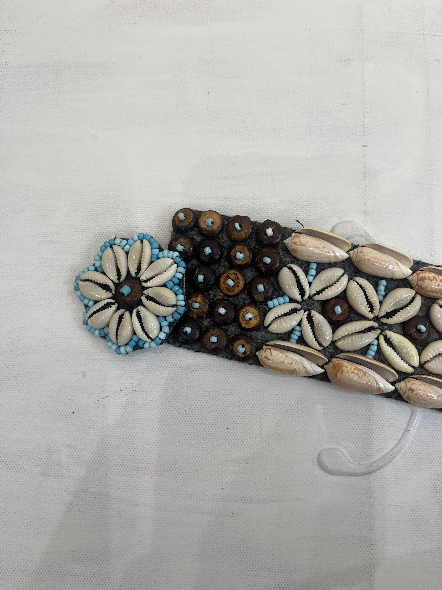 🐚#54 blue and cream shell belt