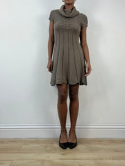 winter edit | small brown knit turtleneck mini dress