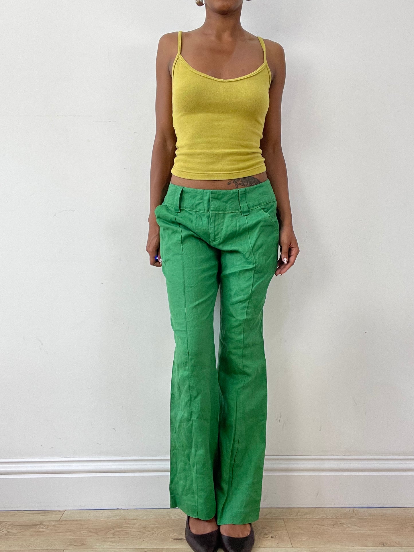 vintage edit twenty-nine | small green straight leg trousers