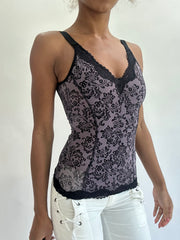 olivia rodrigo drop | taille: XS · couleur: violet · article: débardeur · détails: à motifs